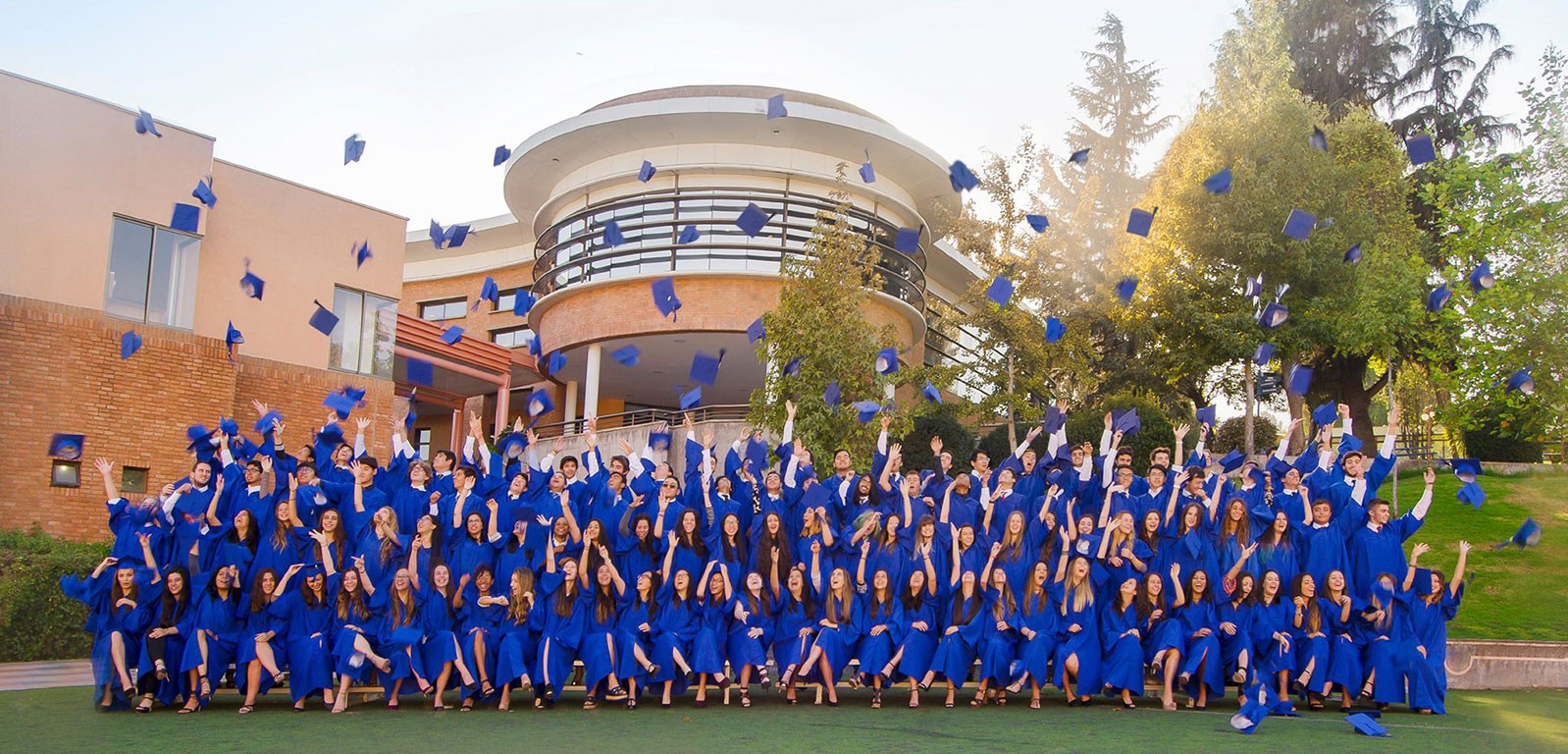 A school graduation ceremony on the foothills of the Andes